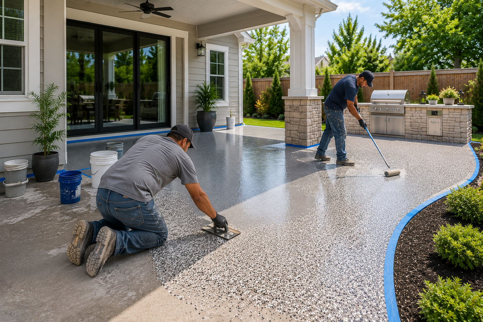 Residential Patio Epoxy Flooring Installation